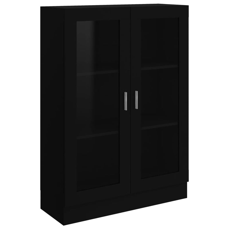 Vitrine Cabinet Black 82.5x30.5x115 cm Engineered Wood