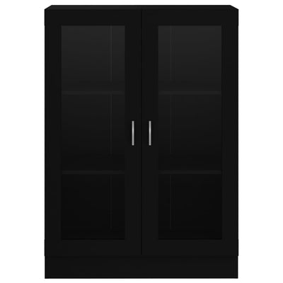 Vitrine Cabinet Black 82.5x30.5x115 cm Engineered Wood