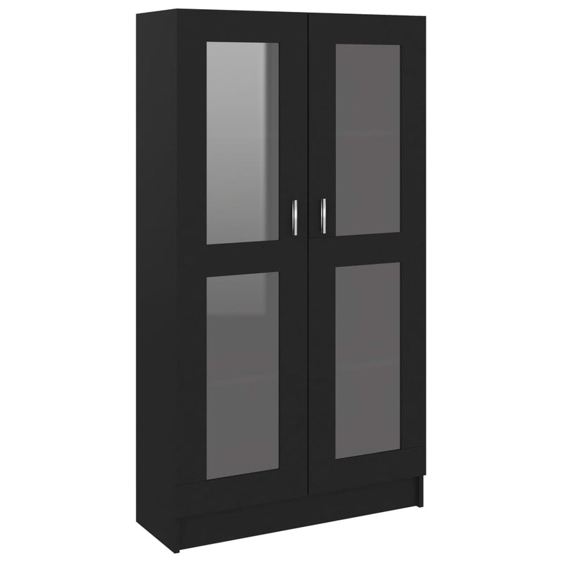 Vitrine Cabinet Black 82.5x30.5x150 cm Engineered Wood