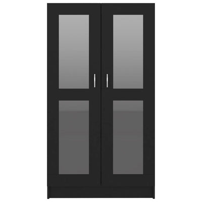 Vitrine Cabinet Black 82.5x30.5x150 cm Engineered Wood