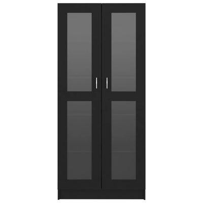 Vitrine Cabinet Black 82.5x30.5x185.5 cm Engineered Wood