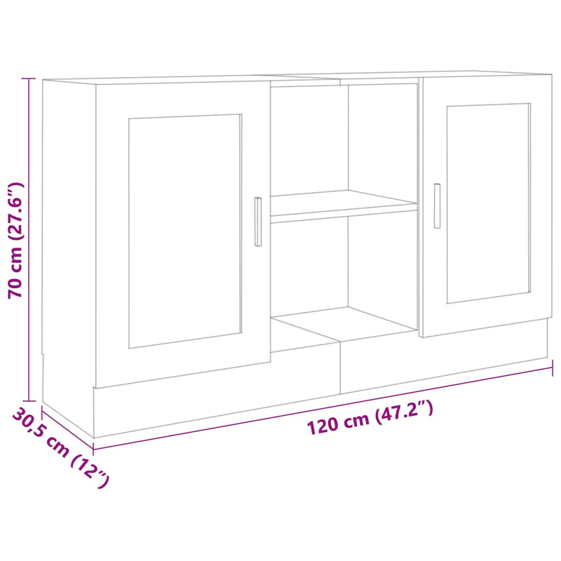 Sideboard White 120x30.5x70 cm Engineered Wood