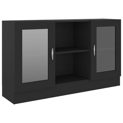 Vitrine Cabinet Black 120x30.5x70 cm Engineered Wood