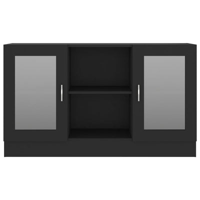 Vitrine Cabinet Black 120x30.5x70 cm Engineered Wood