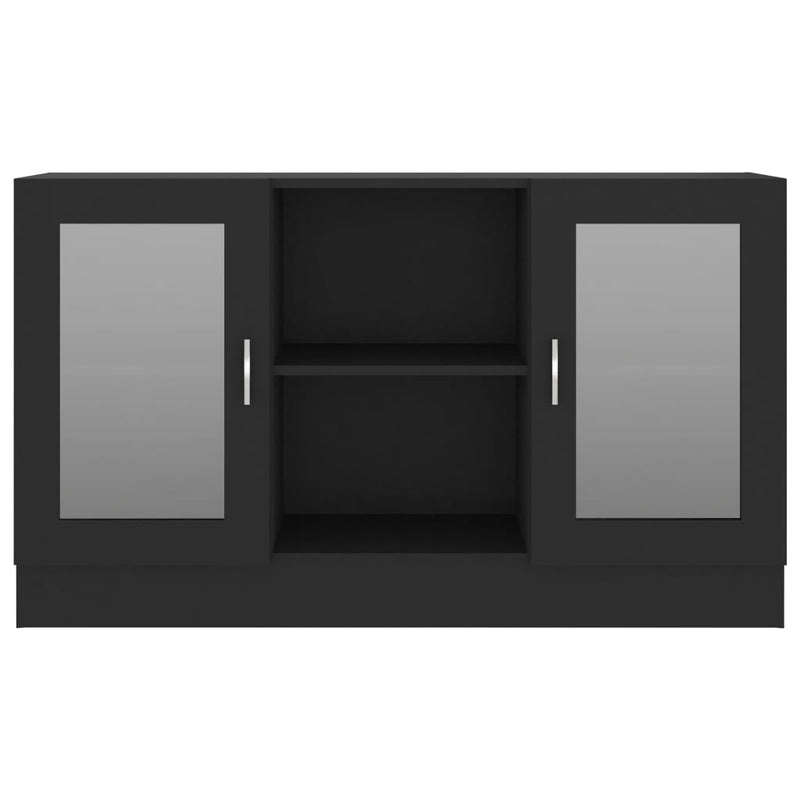 Vitrine Cabinet Black 120x30.5x70 cm Engineered Wood