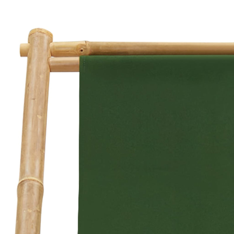 Deck Chair Bamboo and Canvas Green