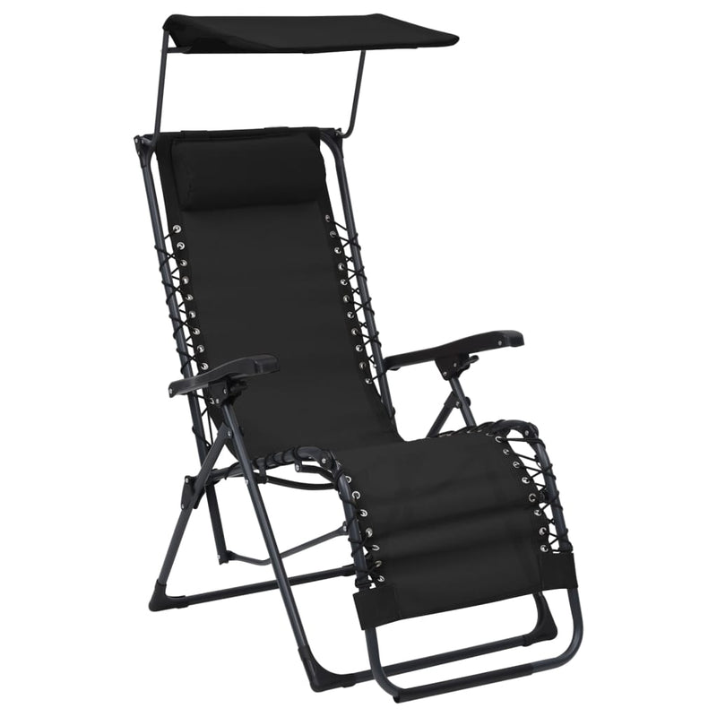 Folding Deck Chair Textilene Black