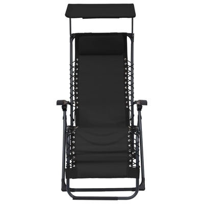 Folding Deck Chair Textilene Black