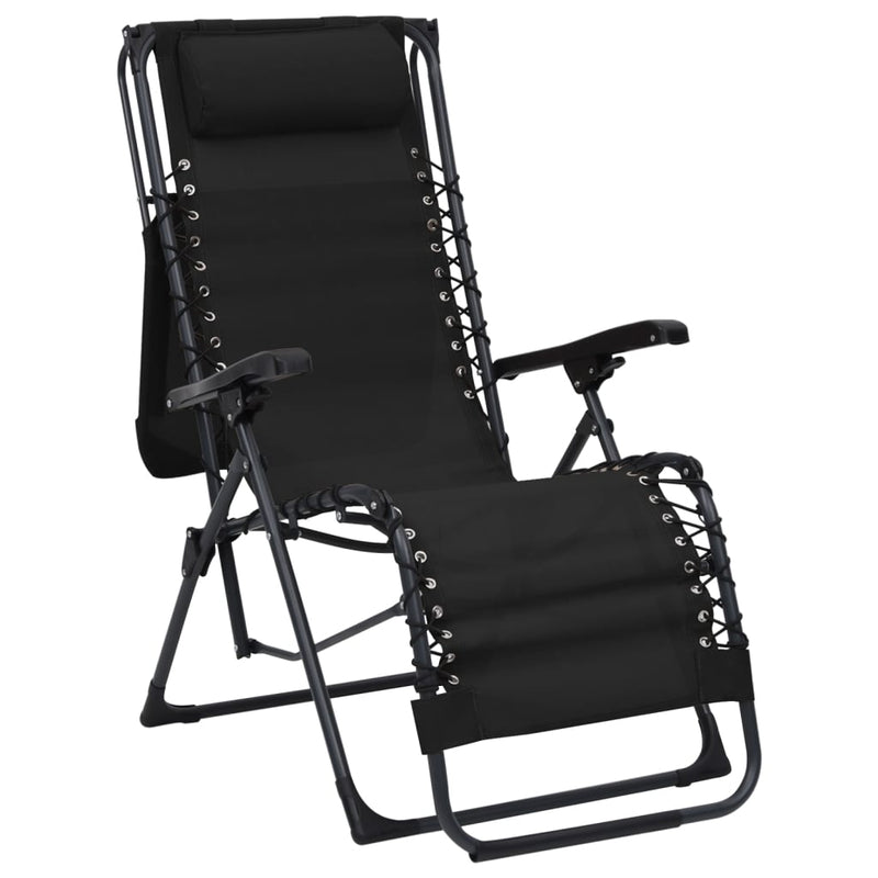 Folding Deck Chair Textilene Black