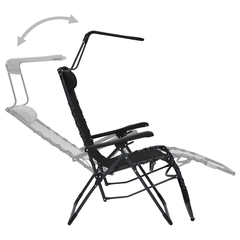 Folding Deck Chair Textilene Black