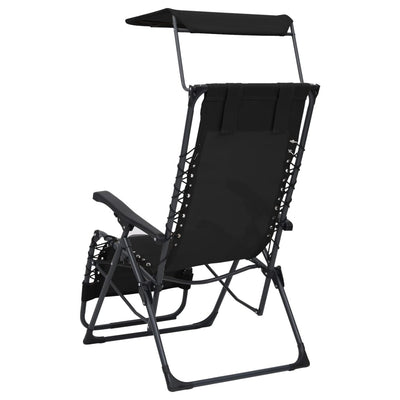 Folding Deck Chair Textilene Black