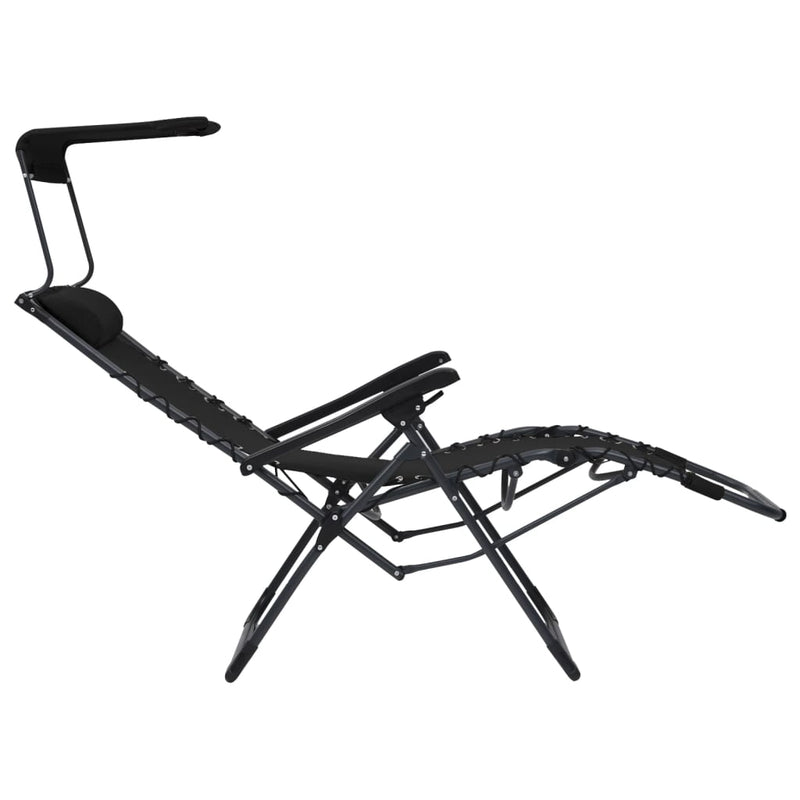 Folding Deck Chair Textilene Black