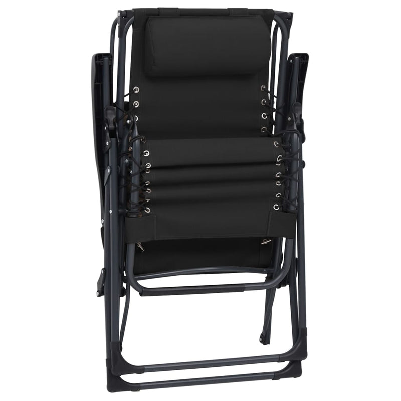 Folding Deck Chair Textilene Black