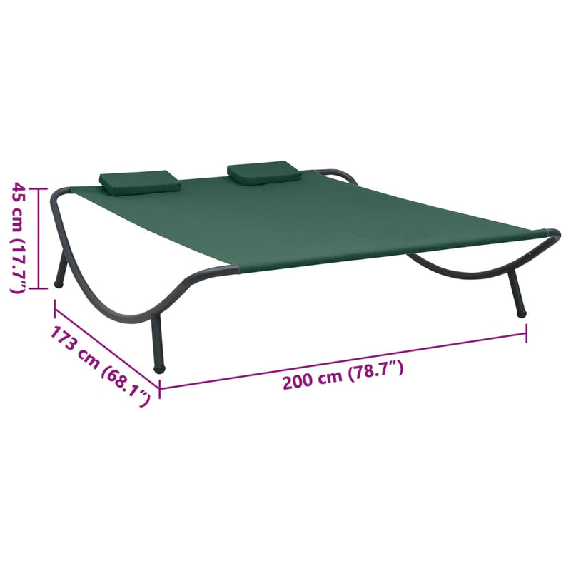 Outdoor Lounge Bed Fabric Green