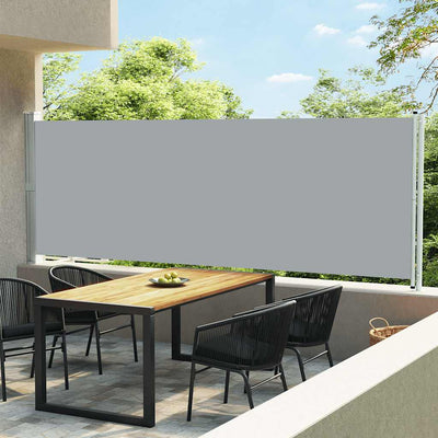 Patio Retractable Side Awning 600x160 cm Grey