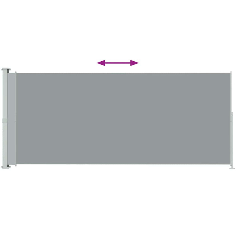 Patio Retractable Side Awning 180x500cm Grey