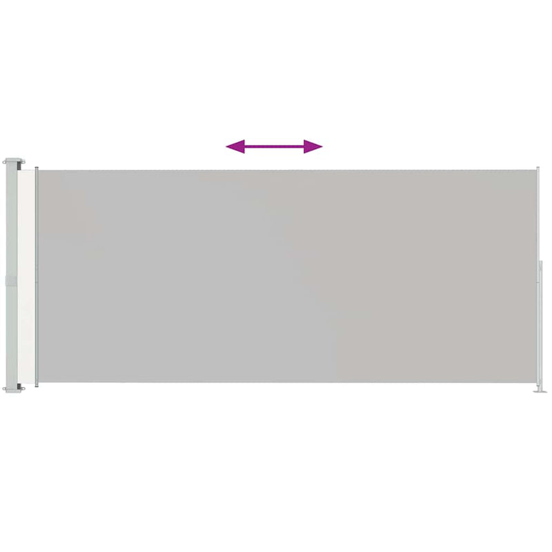 Patio Retractable Side Awning 200x500cm Cream