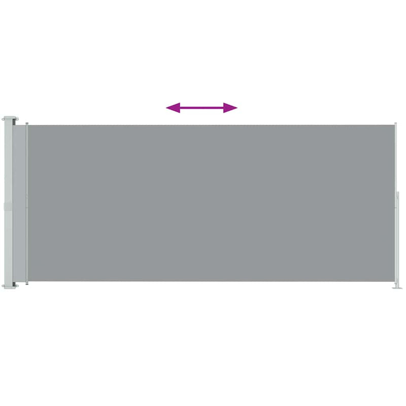 Patio Retractable Side Awning 200x500cm Grey