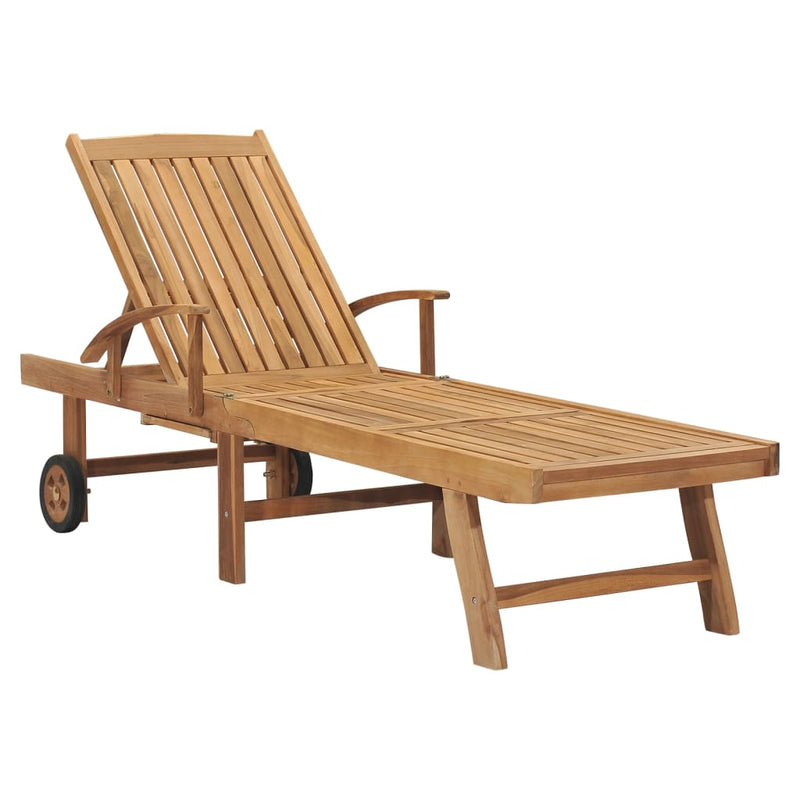 Sun Lounger Solid Teak Wood