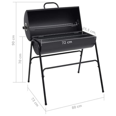 Barrel Grill with 2 Cooking Grids Black 80x95x90 cm Steel