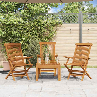 Garden Chairs 3 pcs Solid Teak Wood