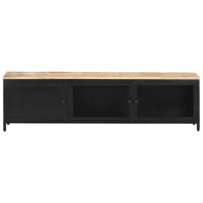 TV Cabinet 130x30x37 cm Solid Rough Mango Wood