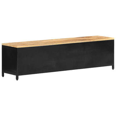 TV Cabinet 130x30x37 cm Solid Rough Mango Wood