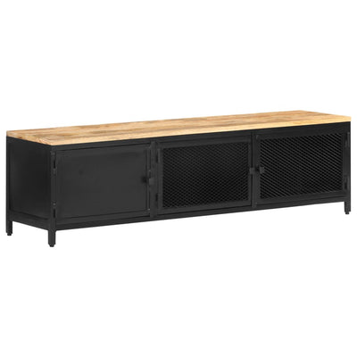 TV Cabinet 130x30x37 cm Solid Rough Mango Wood