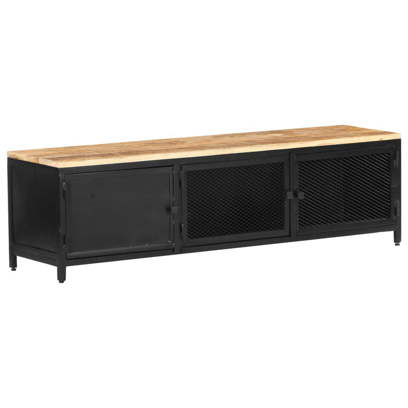 TV Cabinet 130x30x37 cm Solid Rough Mango Wood