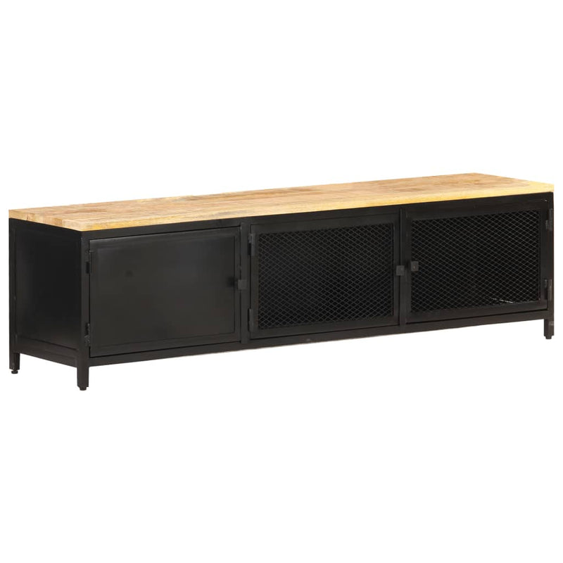 TV Cabinet 130x30x37 cm Solid Rough Mango Wood