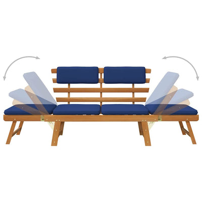 Garden Bench with Cushions 2-in-1 190 cm Solid Acacia Wood