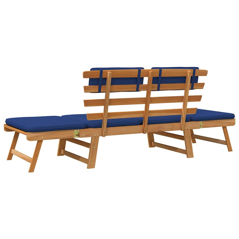 Garden Bench with Cushions 2-in-1 190 cm Solid Acacia Wood