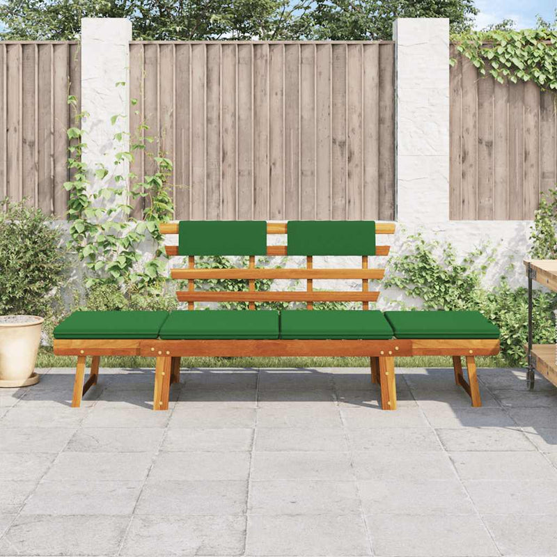 Garden Bench with Cushions 2-in-1 190 cm Solid Acacia Wood