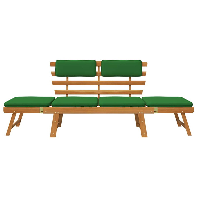 Garden Bench with Cushions 2-in-1 190 cm Solid Acacia Wood