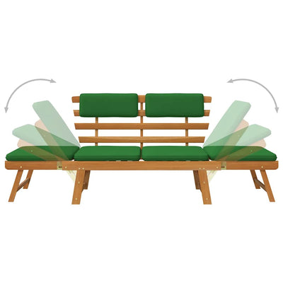 Garden Bench with Cushions 2-in-1 190 cm Solid Acacia Wood