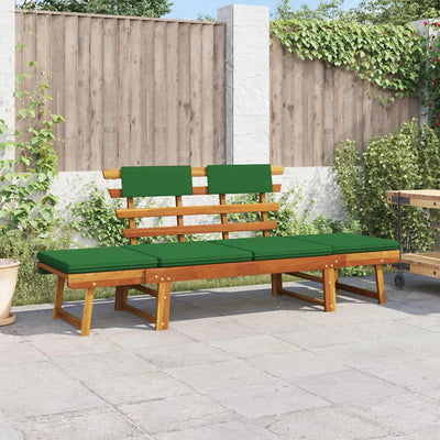 Garden Bench with Cushions 2-in-1 190 cm Solid Acacia Wood