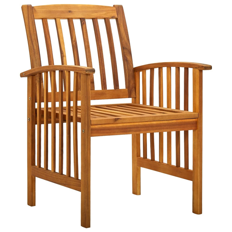 Garden Dining Chairs 2 pcs with Cushions Solid Acacia Wood