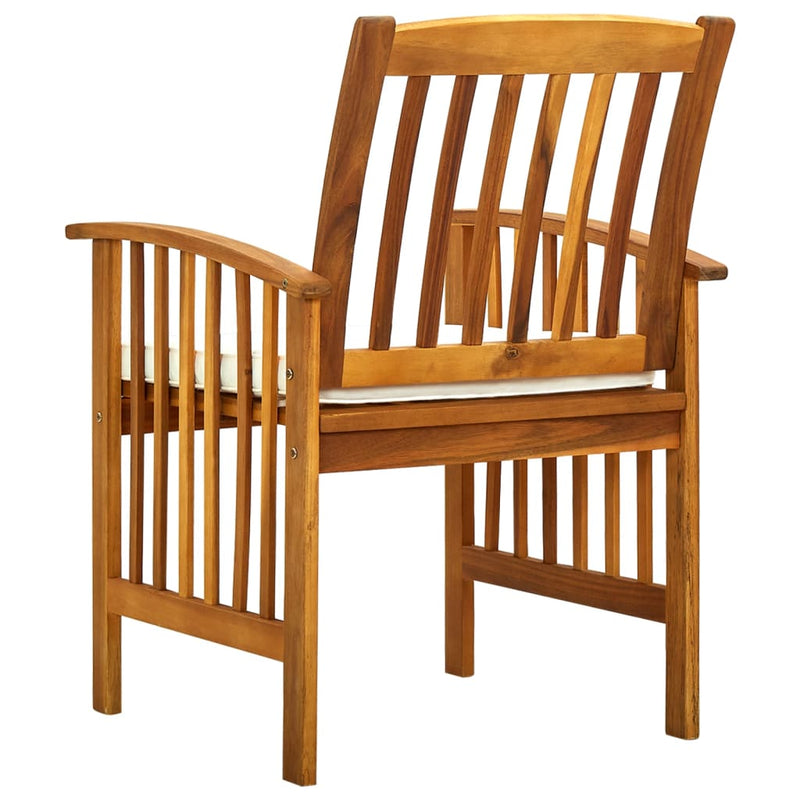 Garden Dining Chairs 2 pcs with Cushions Solid Acacia Wood