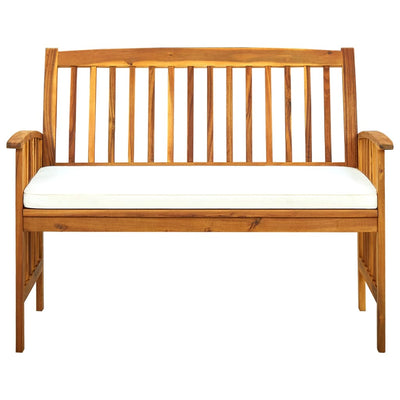 Garden Bench with Cushion 119 cm Solid Acacia Wood