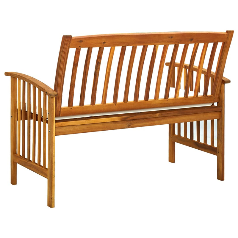 Garden Bench with Cushion 119 cm Solid Acacia Wood