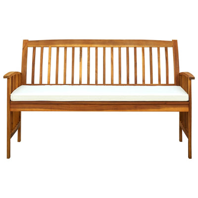 Garden Bench with Cushion 147 cm Solid Acacia Wood