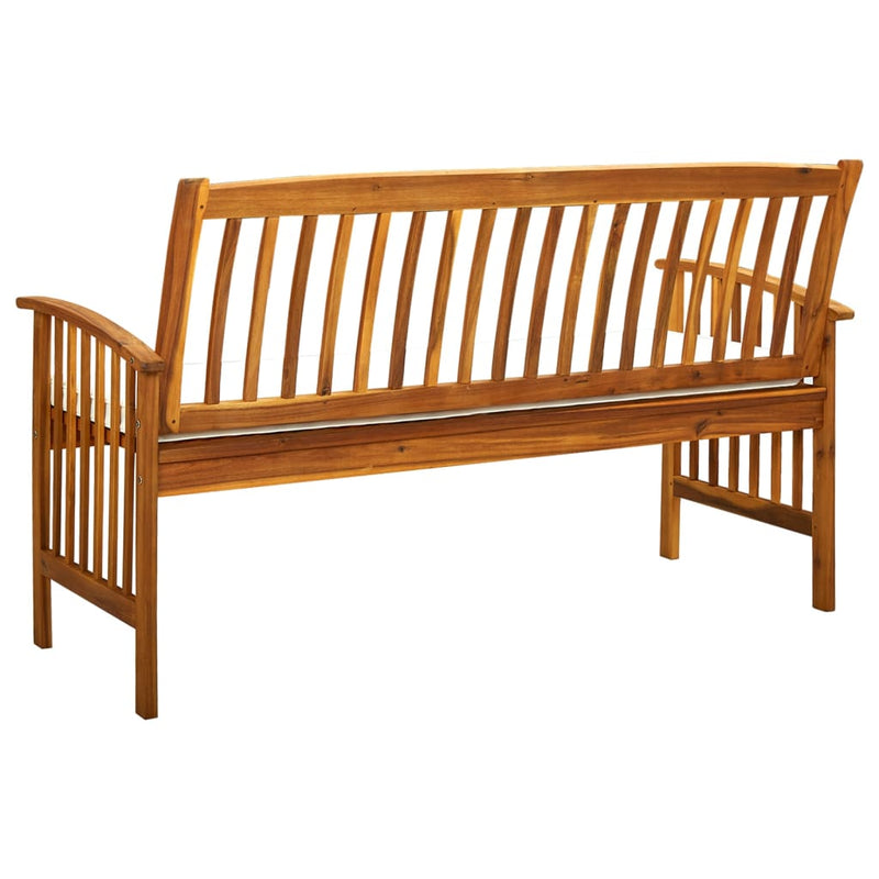 Garden Bench with Cushion 147 cm Solid Acacia Wood