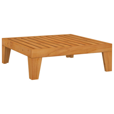 Sectional Footrest with Cream White Cushion Solid Acacia Wood