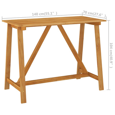 Garden Bar Table 140x70x104 cm Solid Acacia Wood