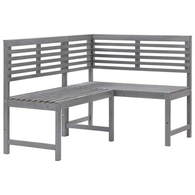 Garden Corner Bench Grey 140 cm Solid Acacia Wood