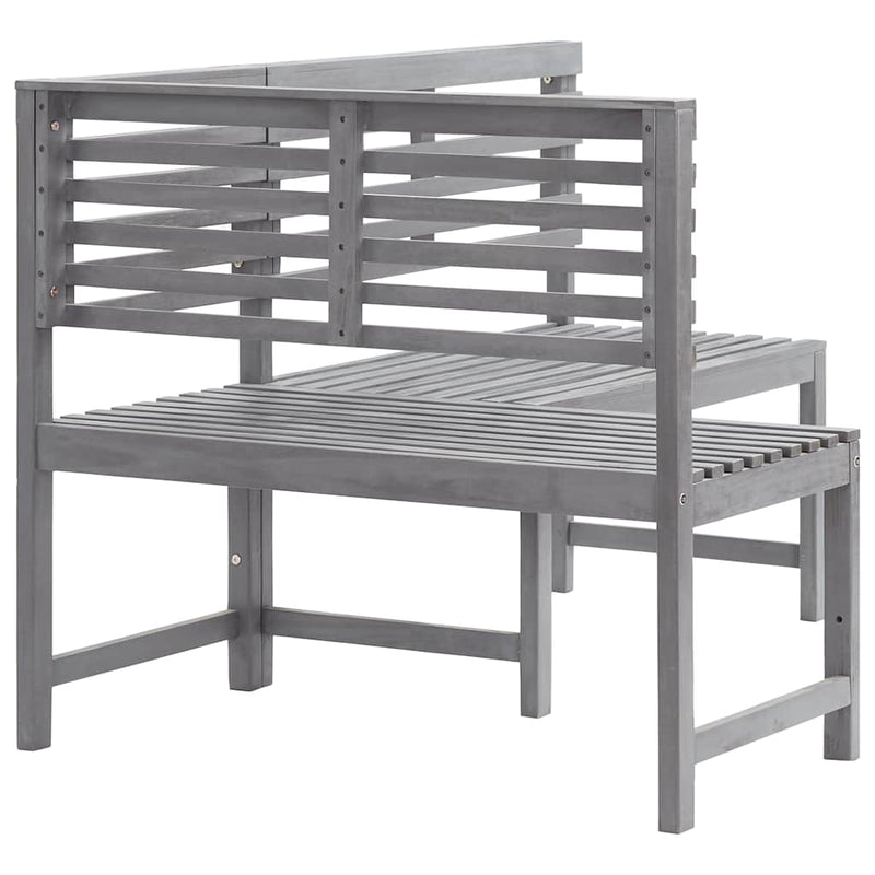 Garden Corner Bench Grey 140 cm Solid Acacia Wood