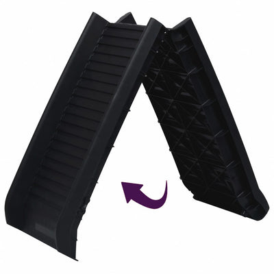 Folding Dog Ramp Black 155.5x40x15.5 cm