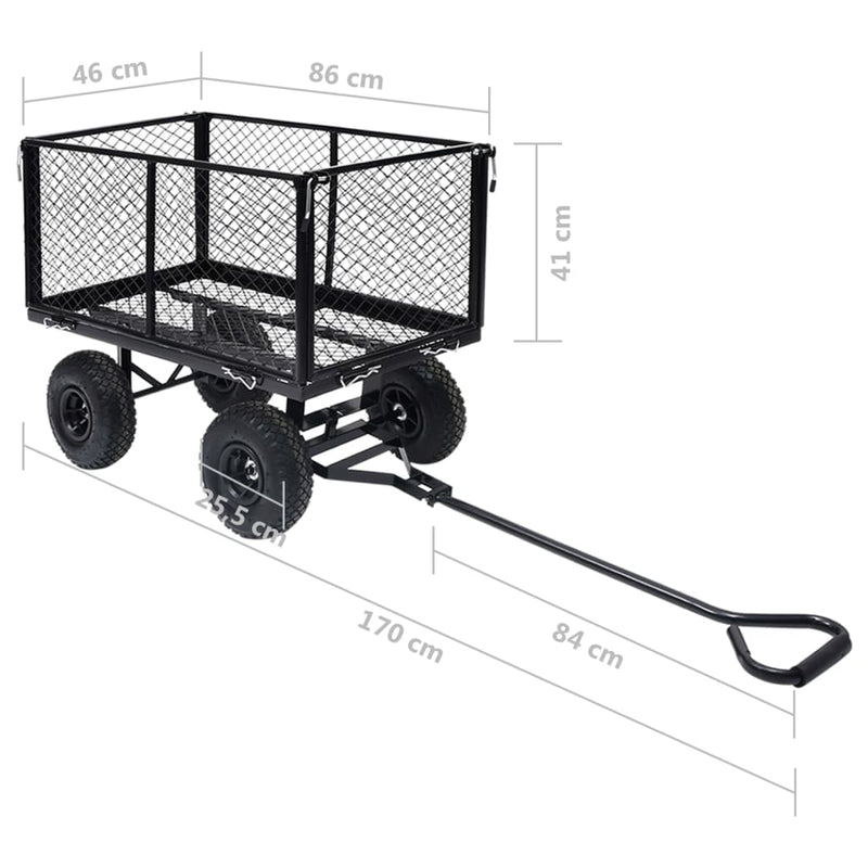 Garden Hand Trolley Black 350 kg