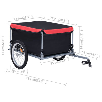 Bike Trailer Black and Red 65 kg