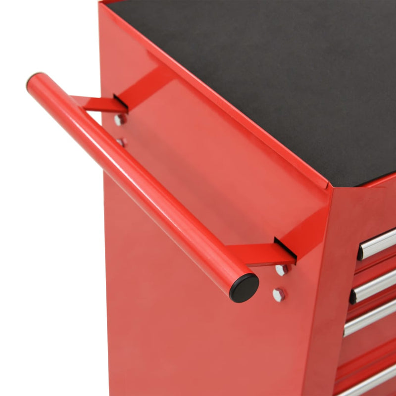 Tool Trolley with 21 Drawers Steel Red